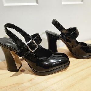 Madden Girl - Sarah Mary Jane Black Patent Leather Women's Heels